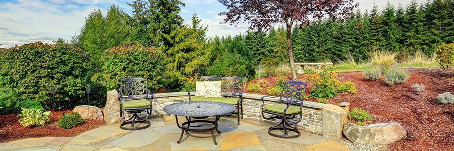 Outside Dining Table Landscape and Ornamentals